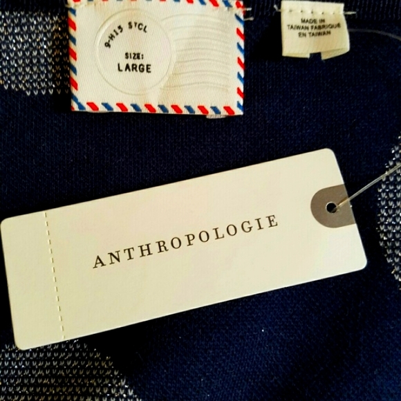 Anthropology Navy & Silver Polka-dot Top. Brand New! - Picture 6 of 10